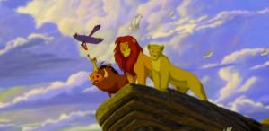 Simba, Nala, Timon och Pumbaa på Lejonklippan